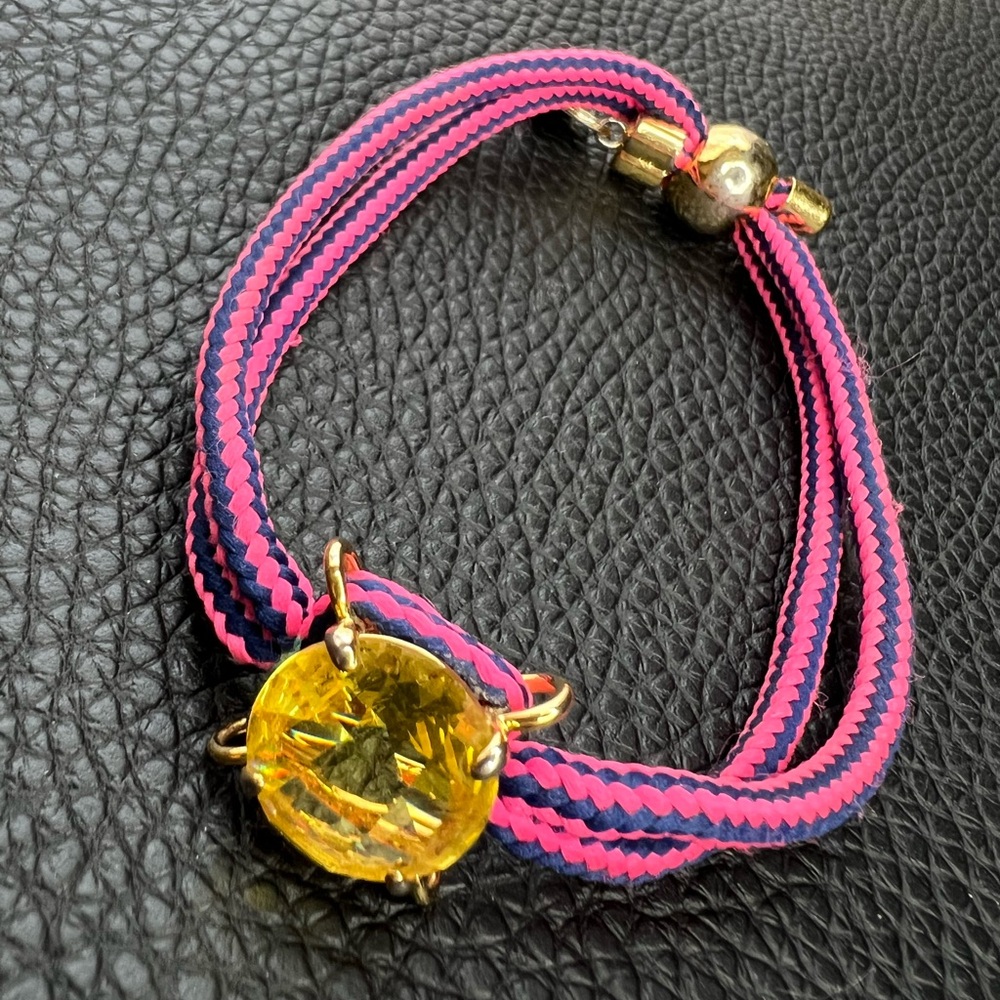 RARE Vintage Juicy Couture Yellow Faceted Crystal Bracelet 8"